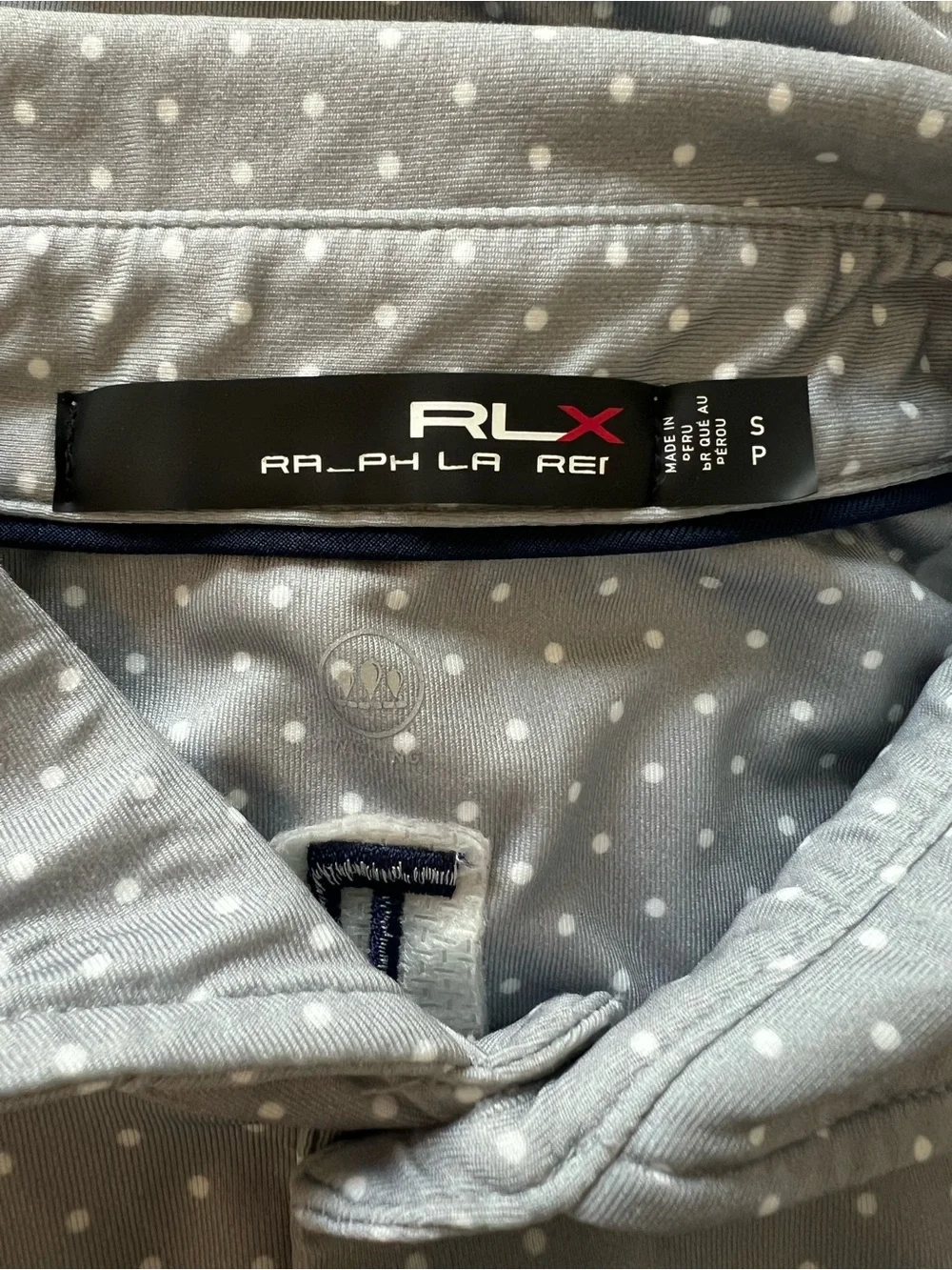 Ralph Lauren RLX Golf Polo Shirt Men S Gray Polka Dot Performance Wicking